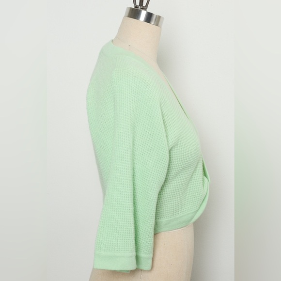 Short-Sleeve Twist-Front Sweater 100%Cashmere [NEW] - Picture 2 of 3
